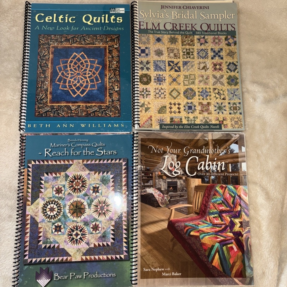 Lot Of 4 Quilting Books Spiral Bound